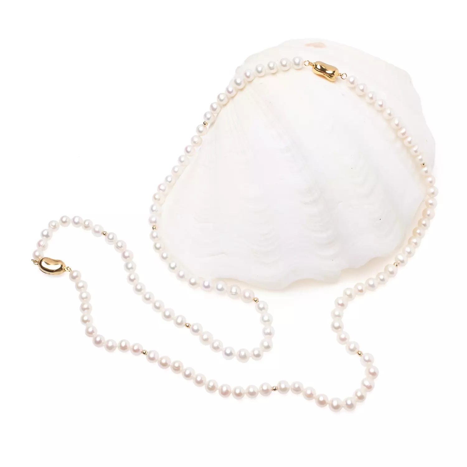 Colier cu perlе de cultură albe 7-8mm, lungime 45 cm