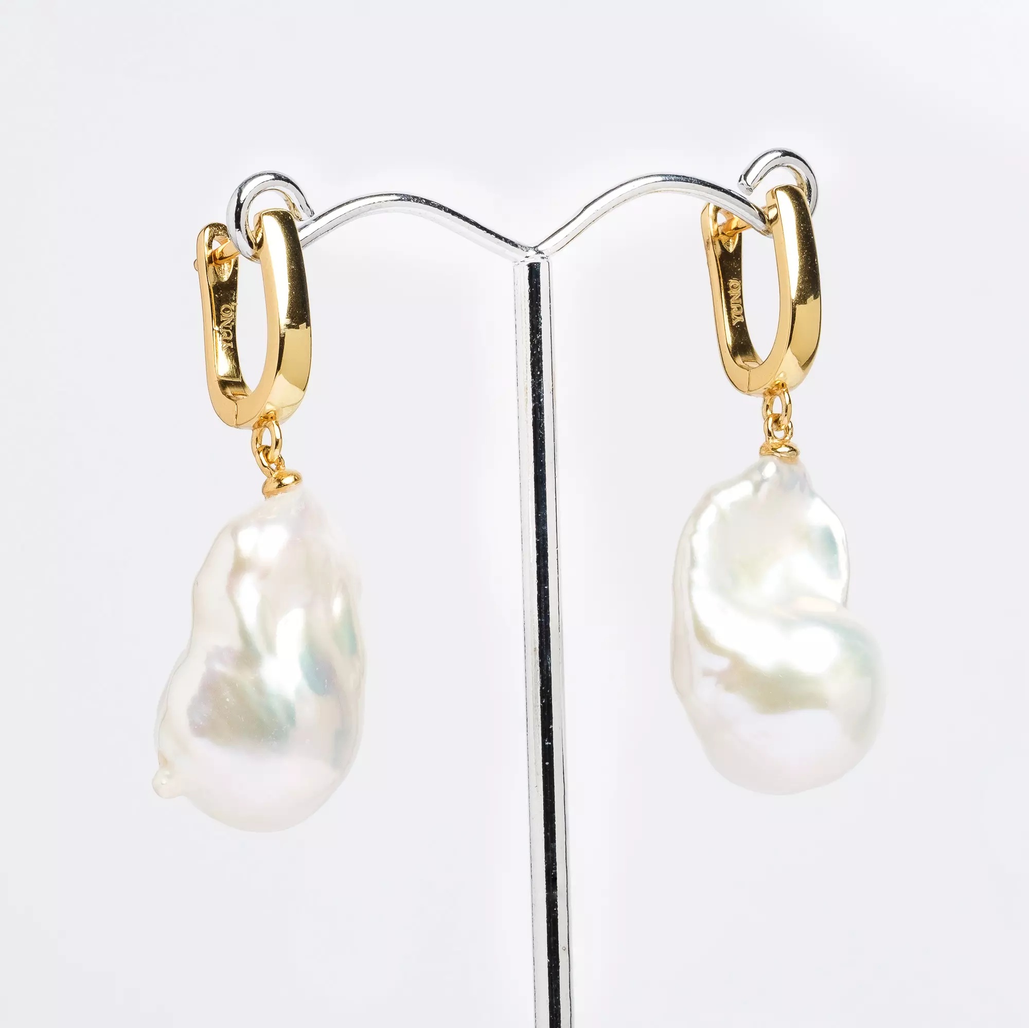 Cercei perle de cultură albe baroc 12-14 mm