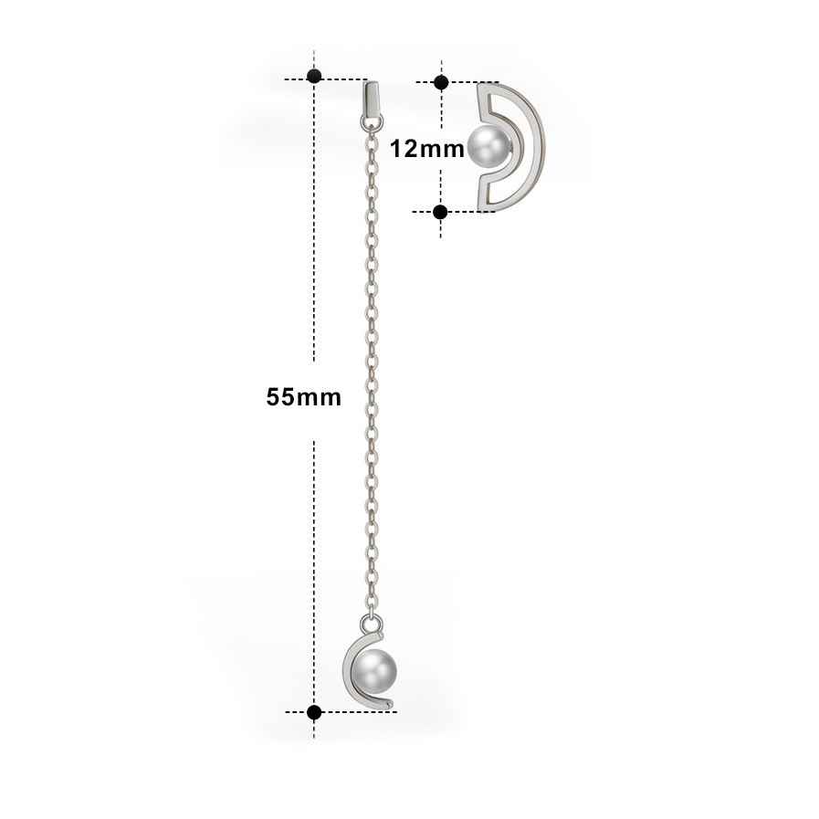 Cercei din argint, perle de cultură albe 2,5-3mm. știft