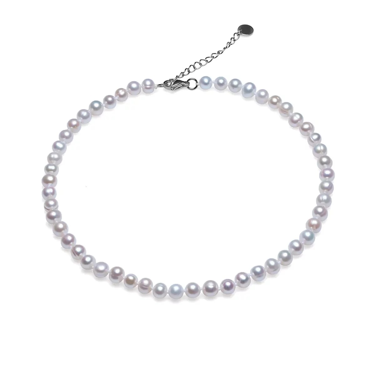 Colier cu perle de cultură albe 8-9mm. Lungime 43+5 cm